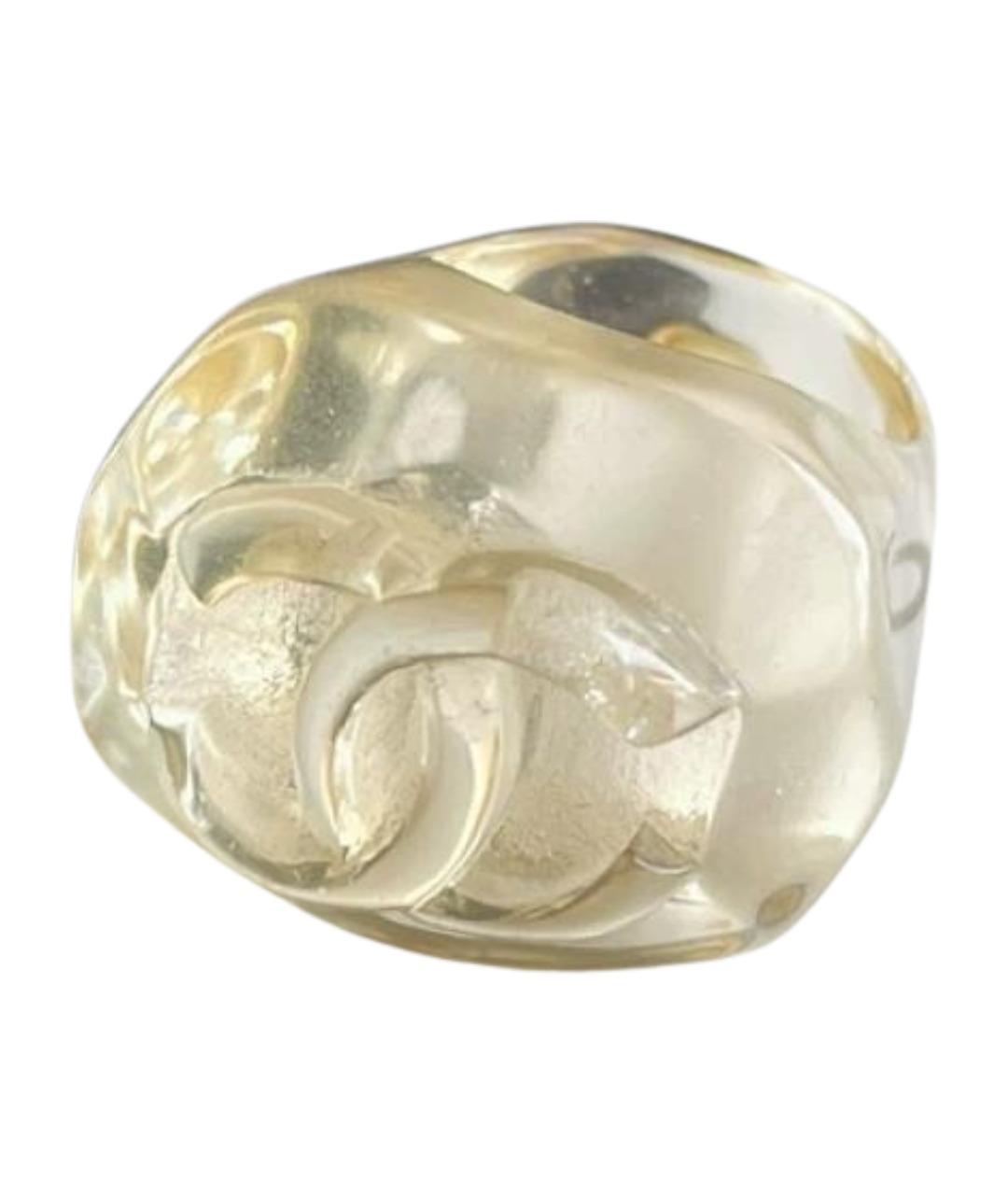 CHANEL Белое пластиковое кольцо, фото 1