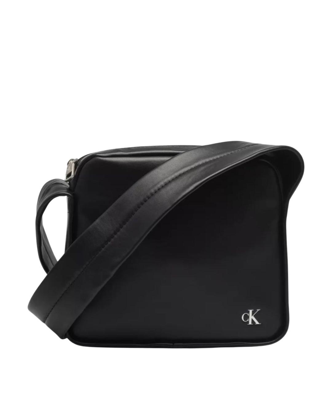 CALVIN KLEIN Черная сумка через плечо из искусственной кожи, фото 1