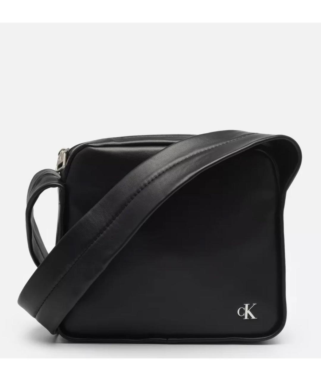 CALVIN KLEIN Черная сумка через плечо из искусственной кожи, фото 3