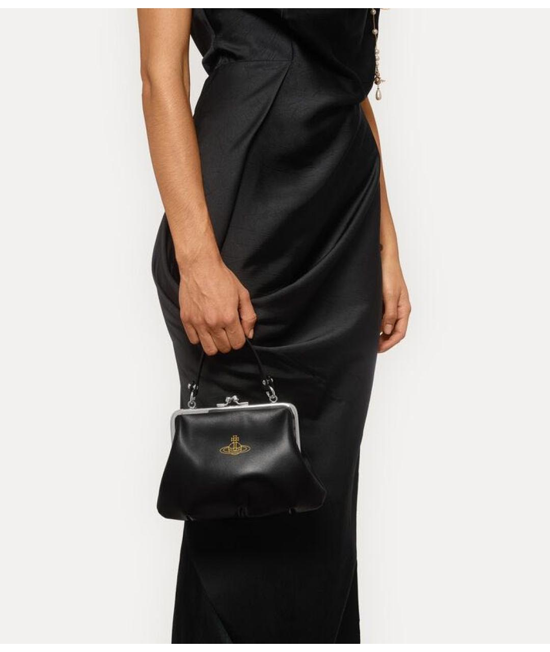 VIVIENNE WESTWOOD Черная сумка через плечо из искусственной кожи, фото 2