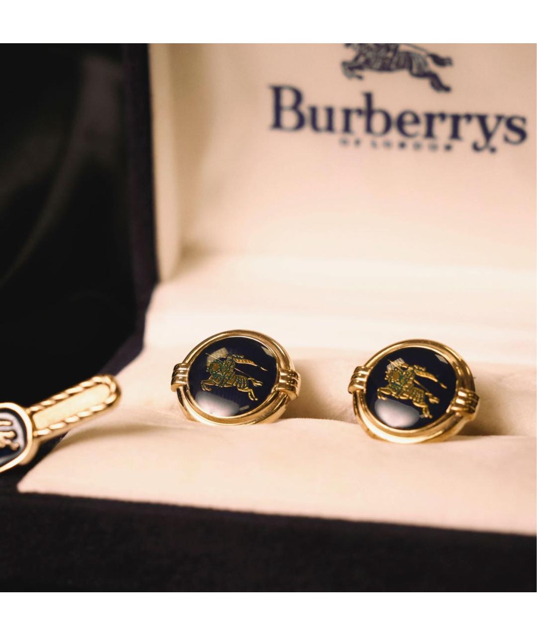 BURBERRY Золотые металлические запонки, фото 6