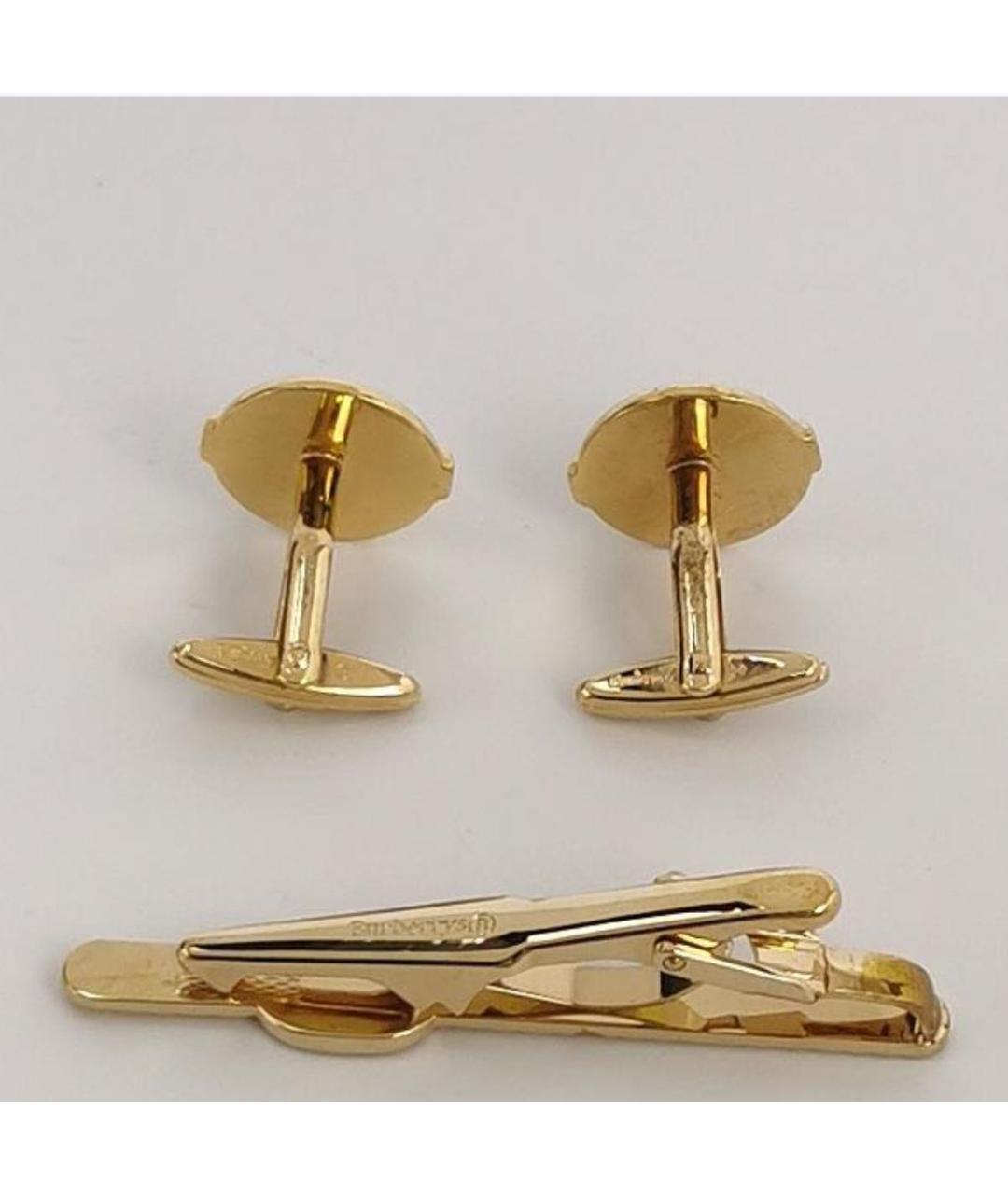 BURBERRY Золотые металлические запонки, фото 4