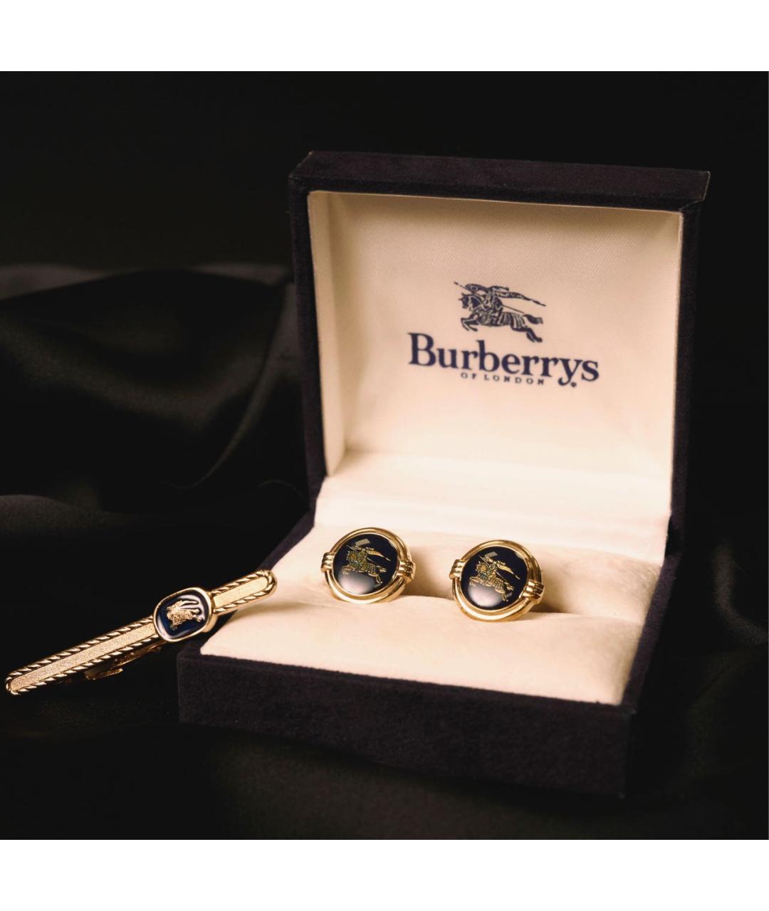BURBERRY Золотые металлические запонки, фото 5
