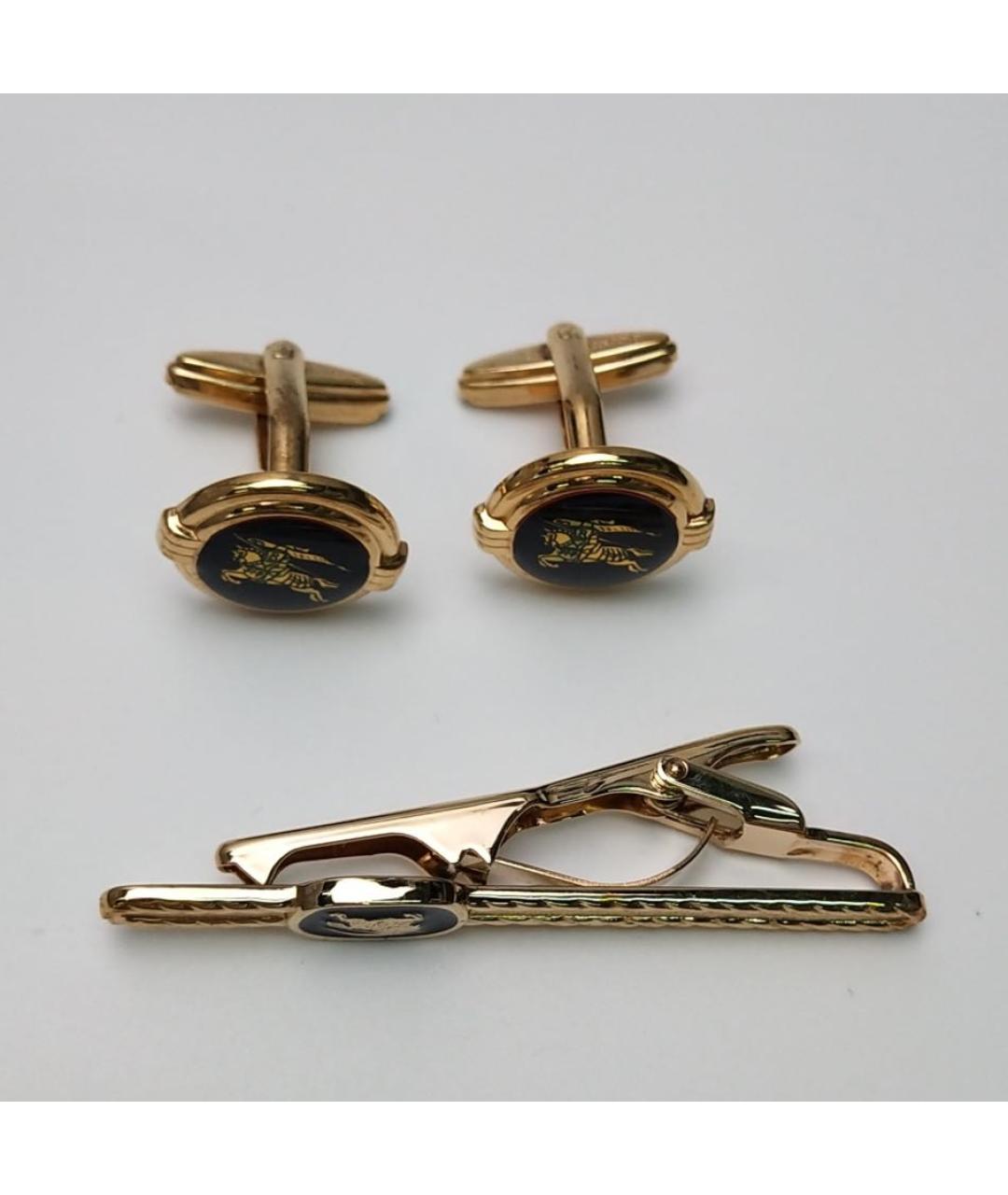 BURBERRY Золотые металлические запонки, фото 2