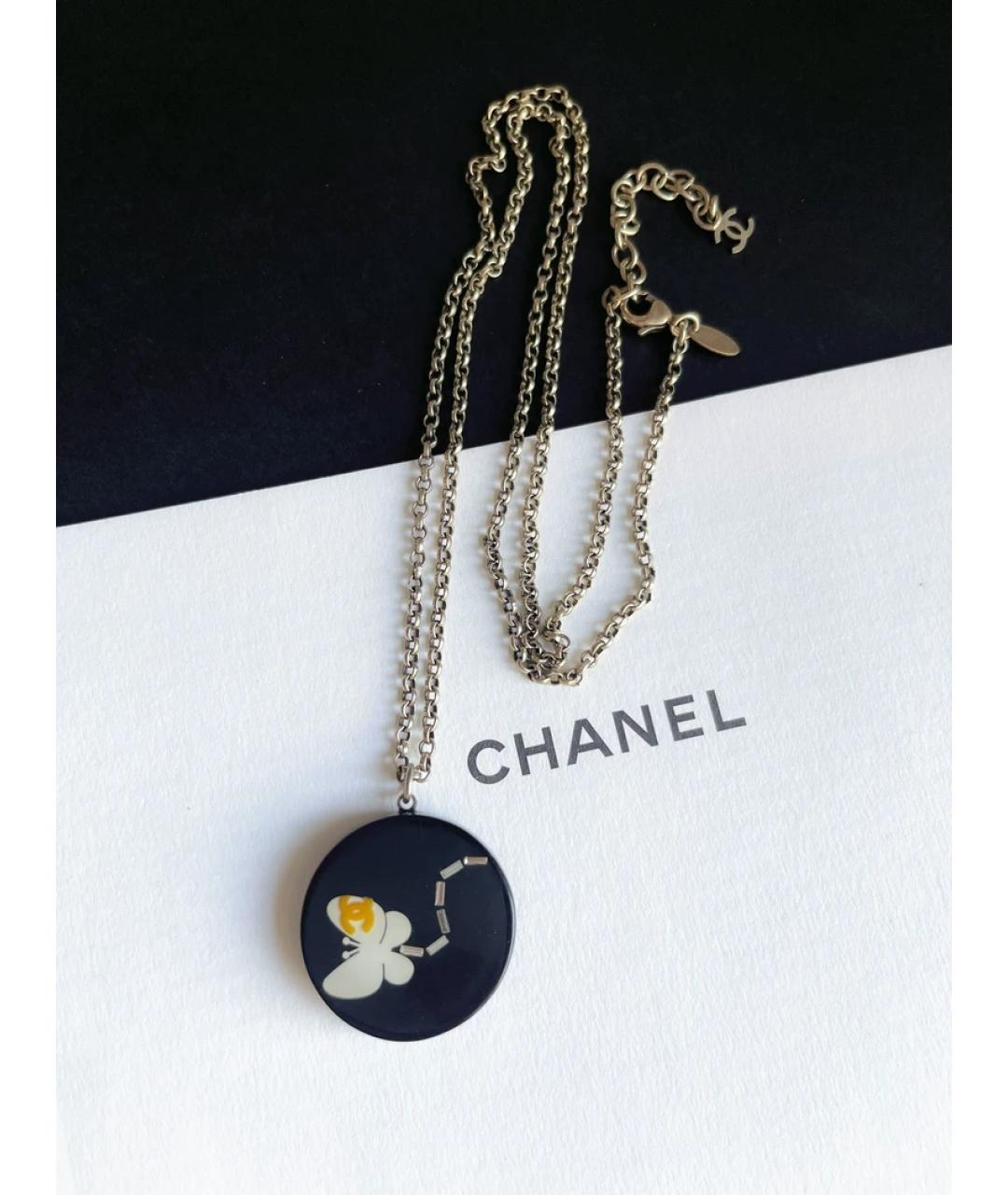 CHANEL Черная металлическая подвеска, фото 5