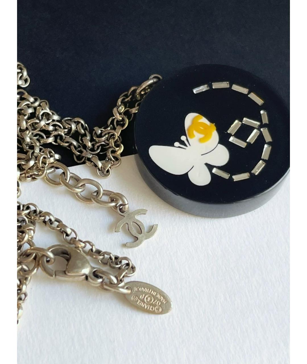 CHANEL Черная металлическая подвеска, фото 3