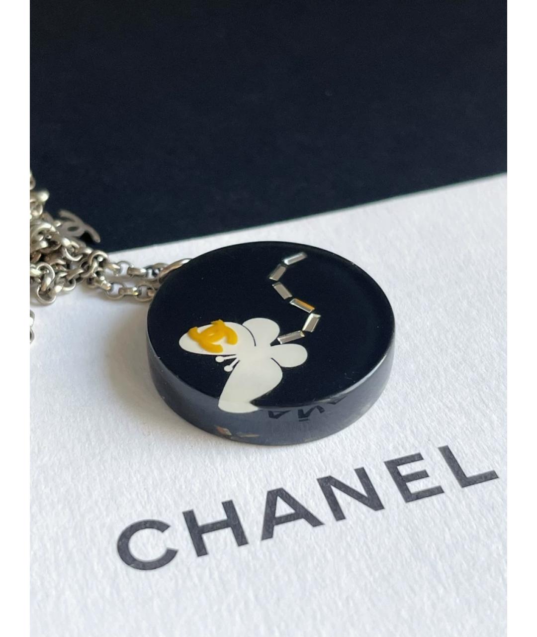 CHANEL Черная металлическая подвеска, фото 2