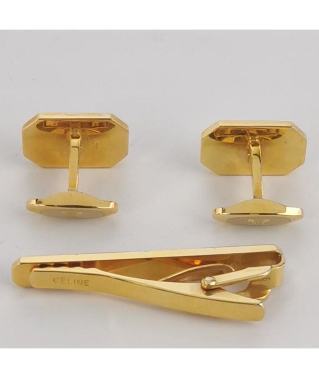 CELINE Золотые металлические запонки, фото 2
