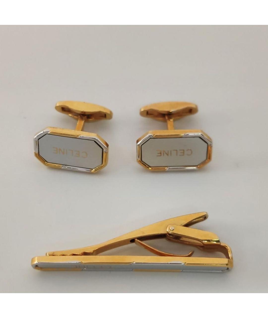 CELINE Золотые металлические запонки, фото 4