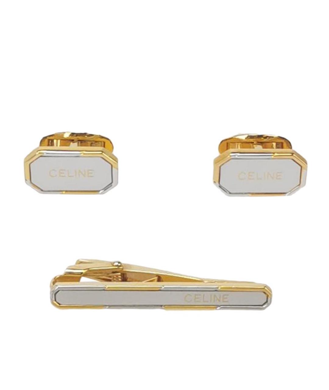 CELINE Золотые металлические запонки, фото 1