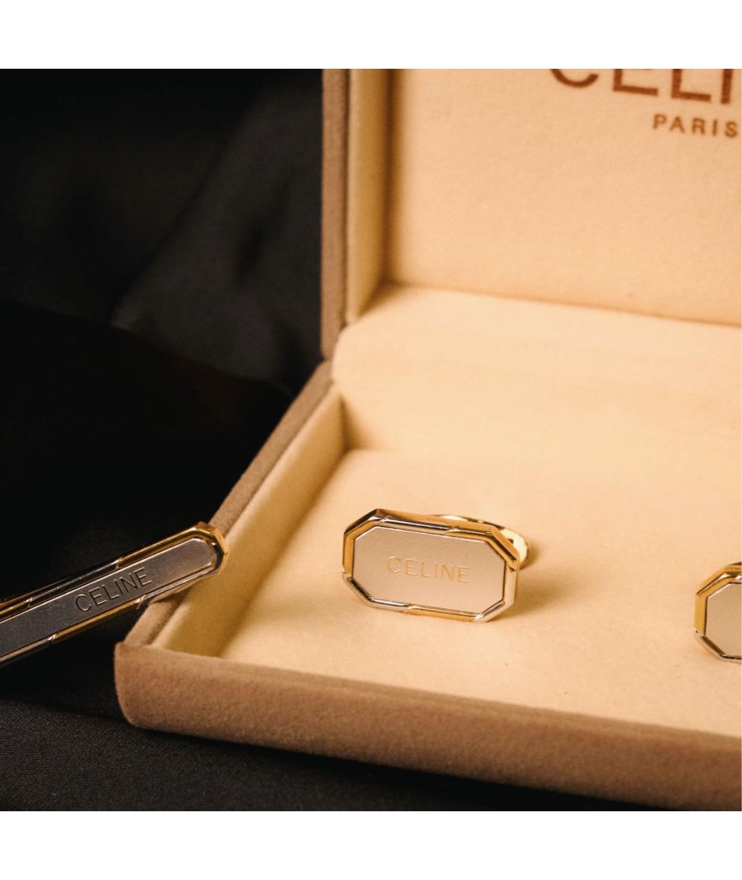 CELINE Золотые металлические запонки, фото 6