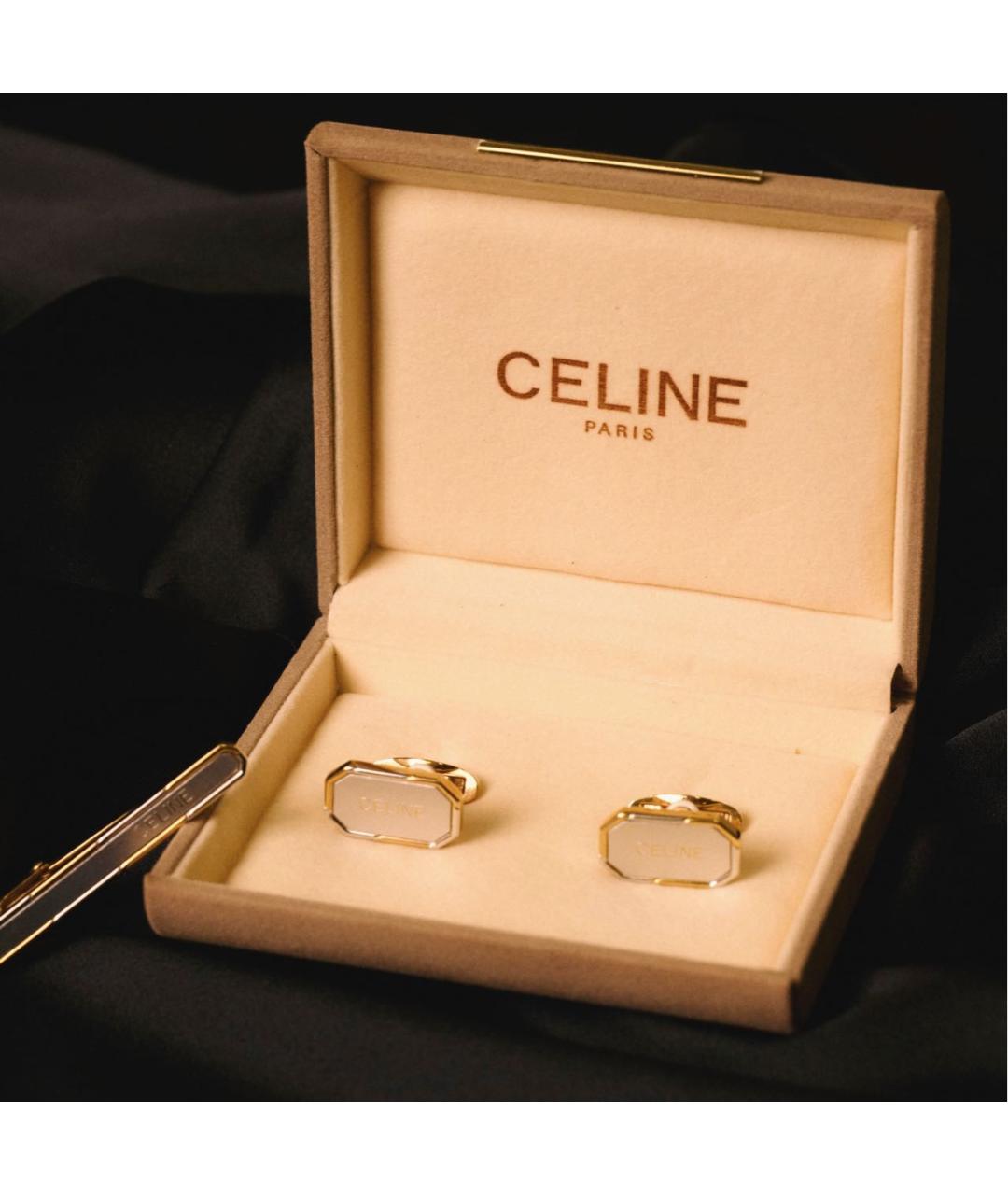 CELINE Золотые металлические запонки, фото 5