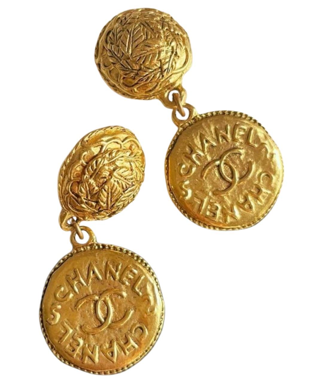 CHANEL Золотые металлические клипсы, фото 1