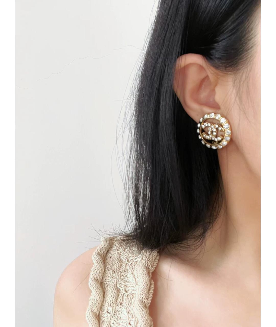 CHANEL Золотые металлические серьги, фото 4