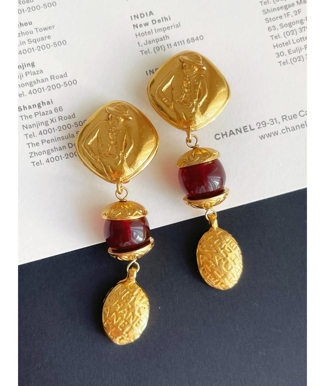 CHANEL Золотые металлические клипсы, фото 5