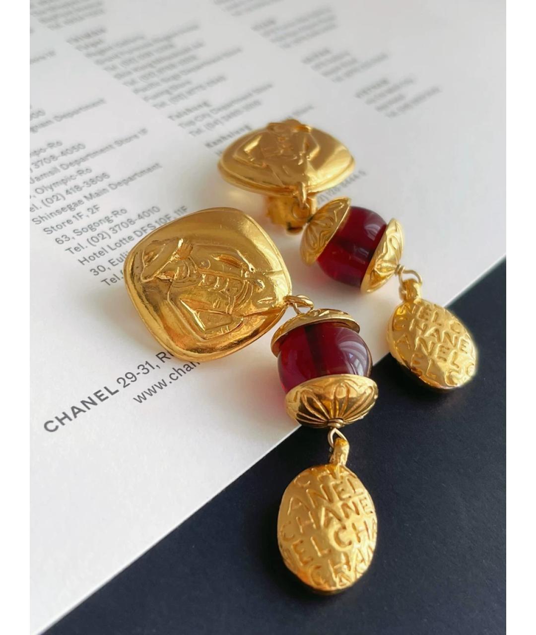 CHANEL Золотые металлические клипсы, фото 2