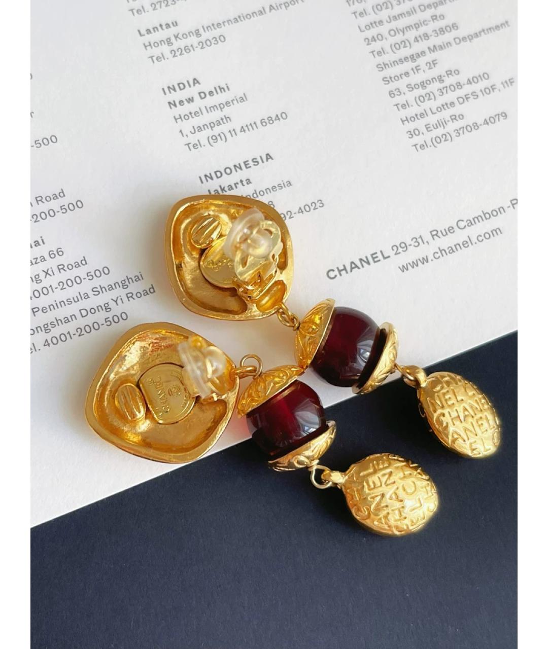 CHANEL Золотые металлические клипсы, фото 3