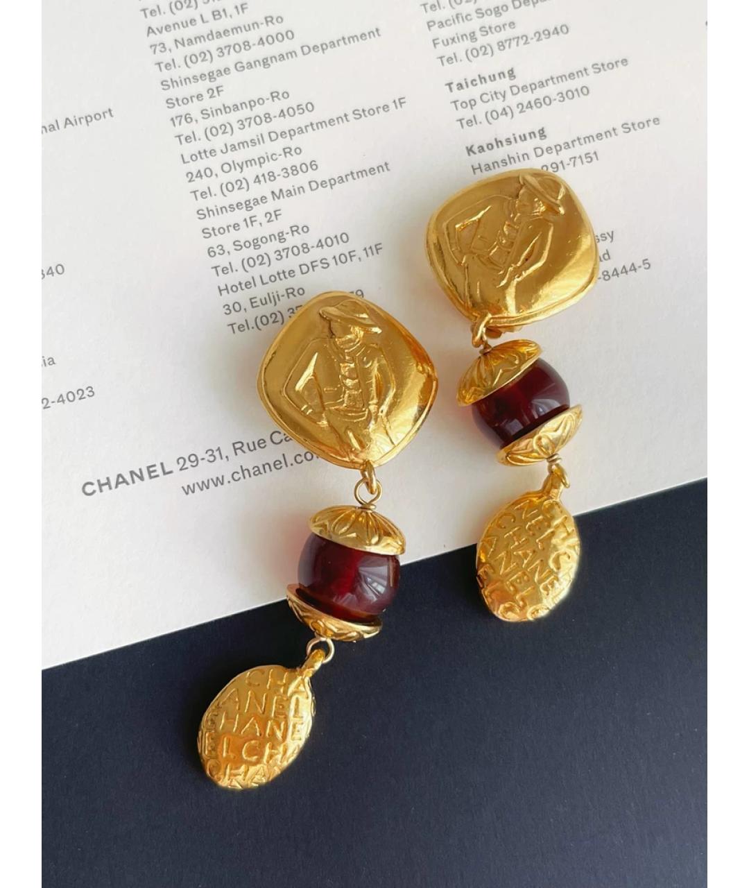 CHANEL Золотые металлические клипсы, фото 4