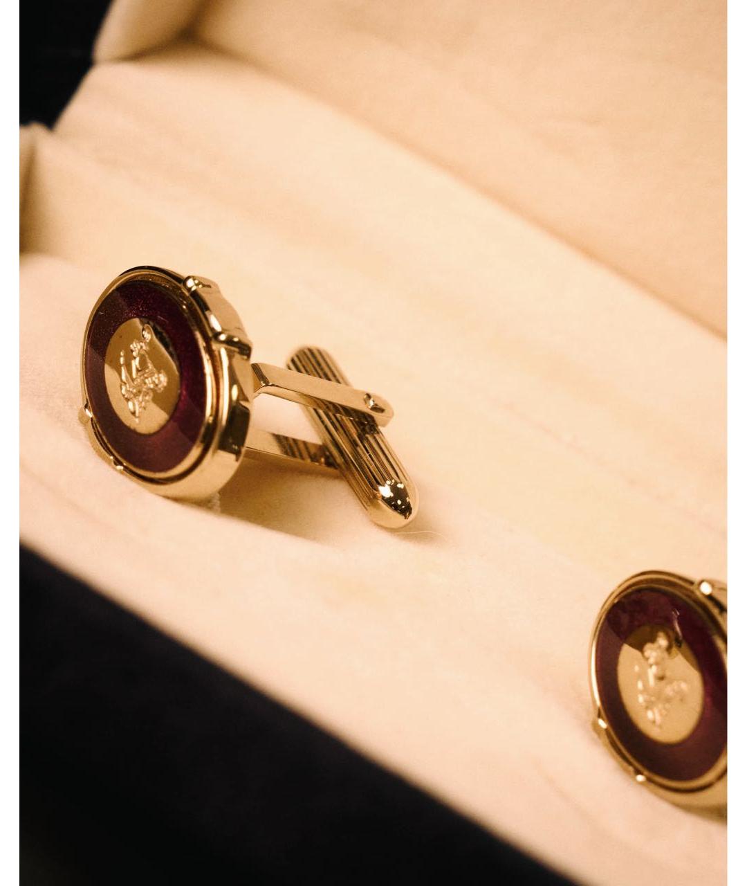BURBERRY Золотые металлические запонки, фото 5