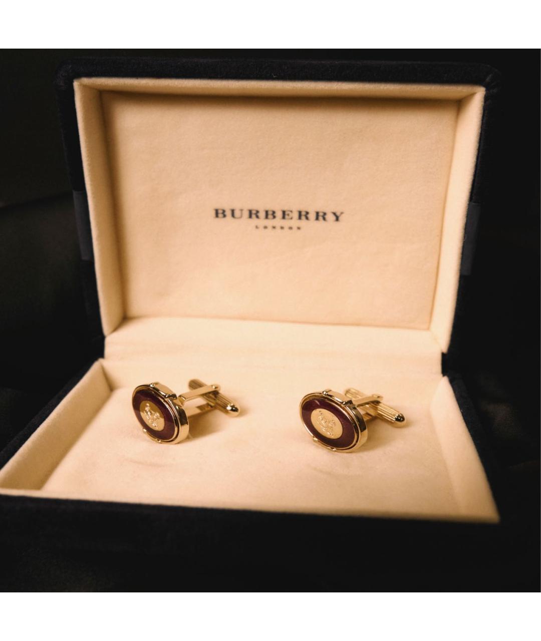 BURBERRY Золотые металлические запонки, фото 6