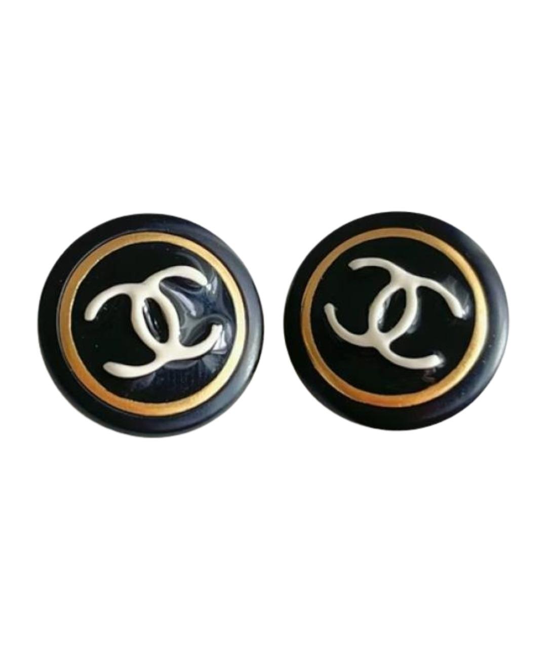 CHANEL Черные серьги, фото 1