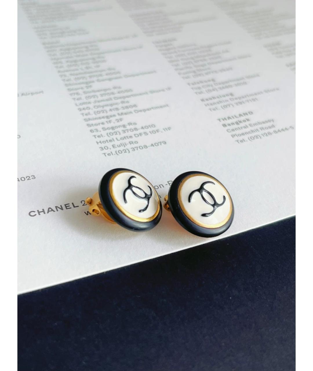 CHANEL Черные серьги, фото 5