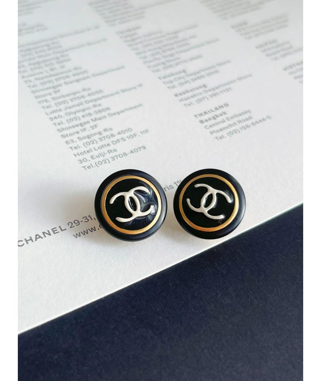 CHANEL Черные серьги, фото 9