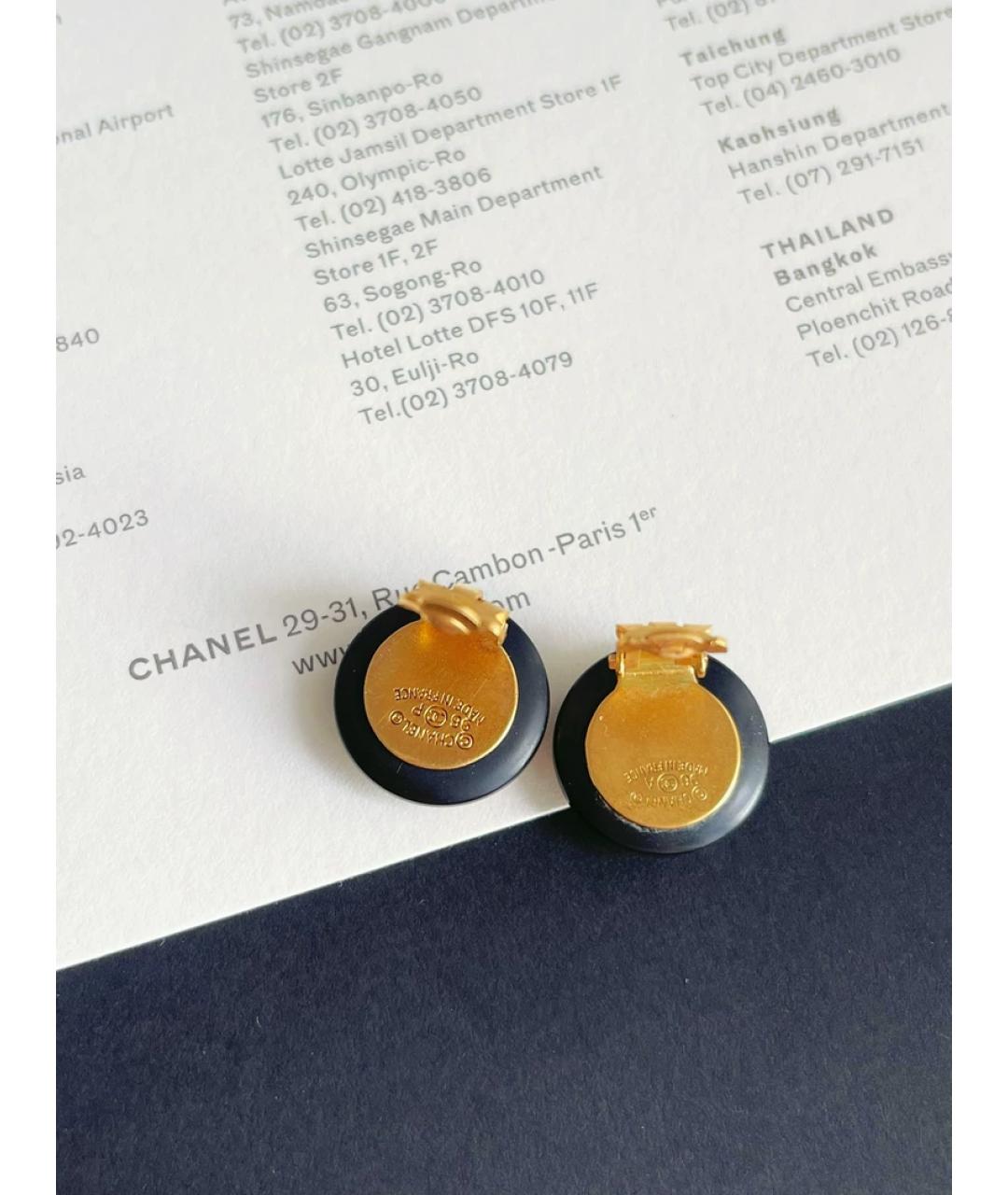 CHANEL Черные серьги, фото 6