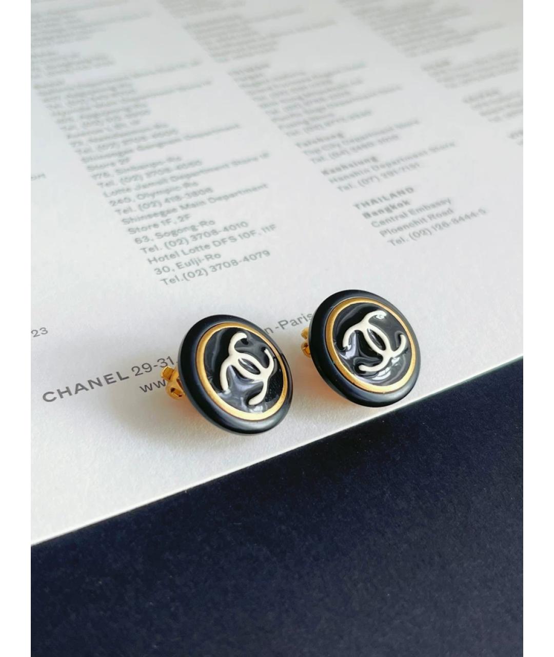 CHANEL Черные серьги, фото 2