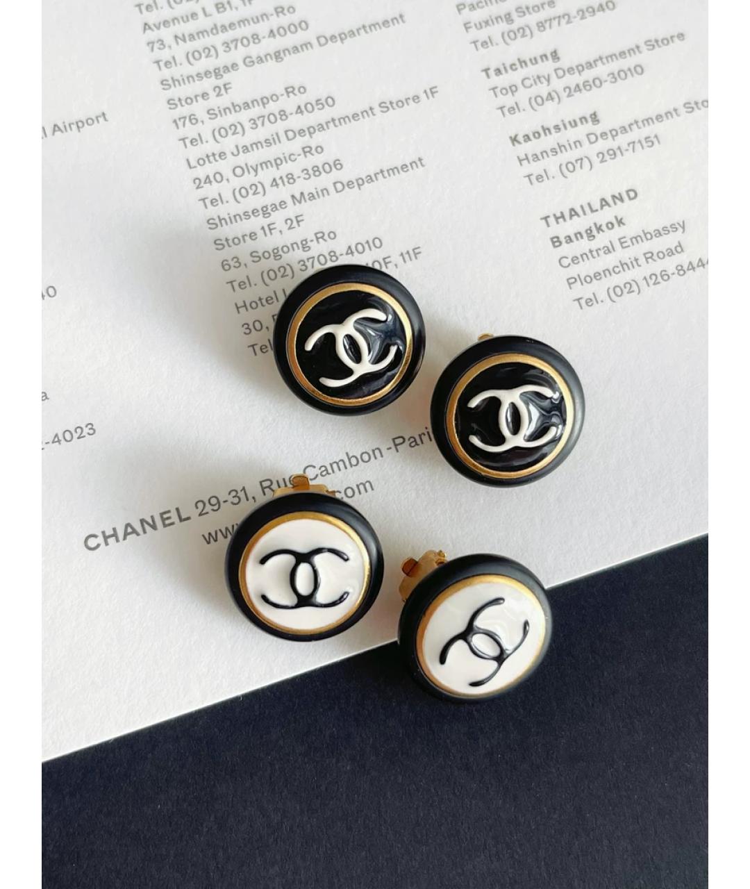 CHANEL Черные серьги, фото 8