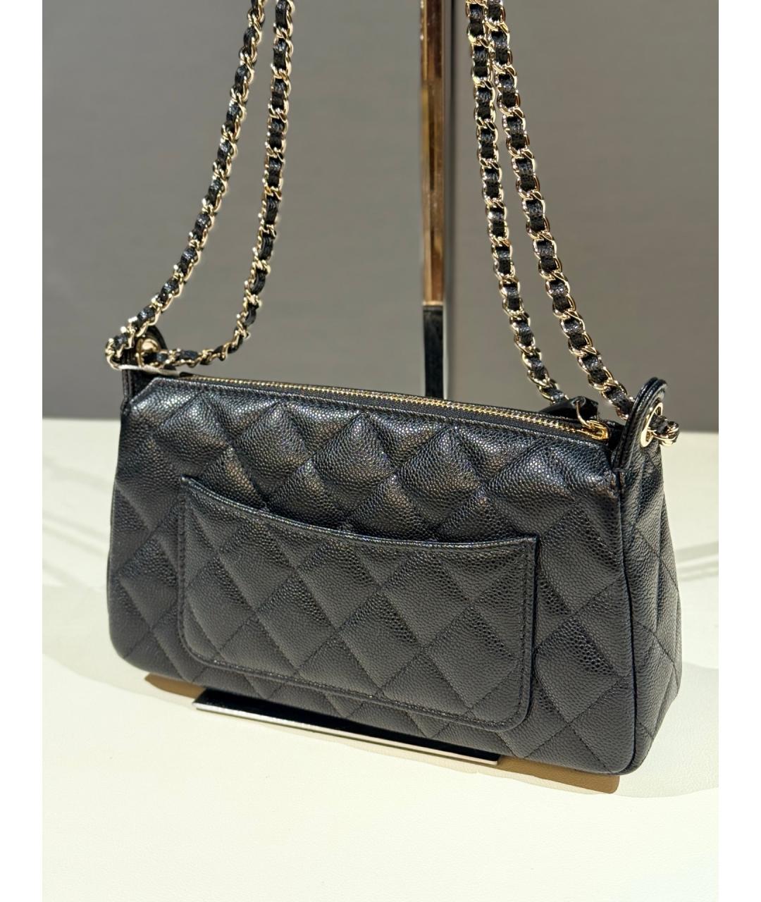 CHANEL Черная кожаная сумка через плечо, фото 7