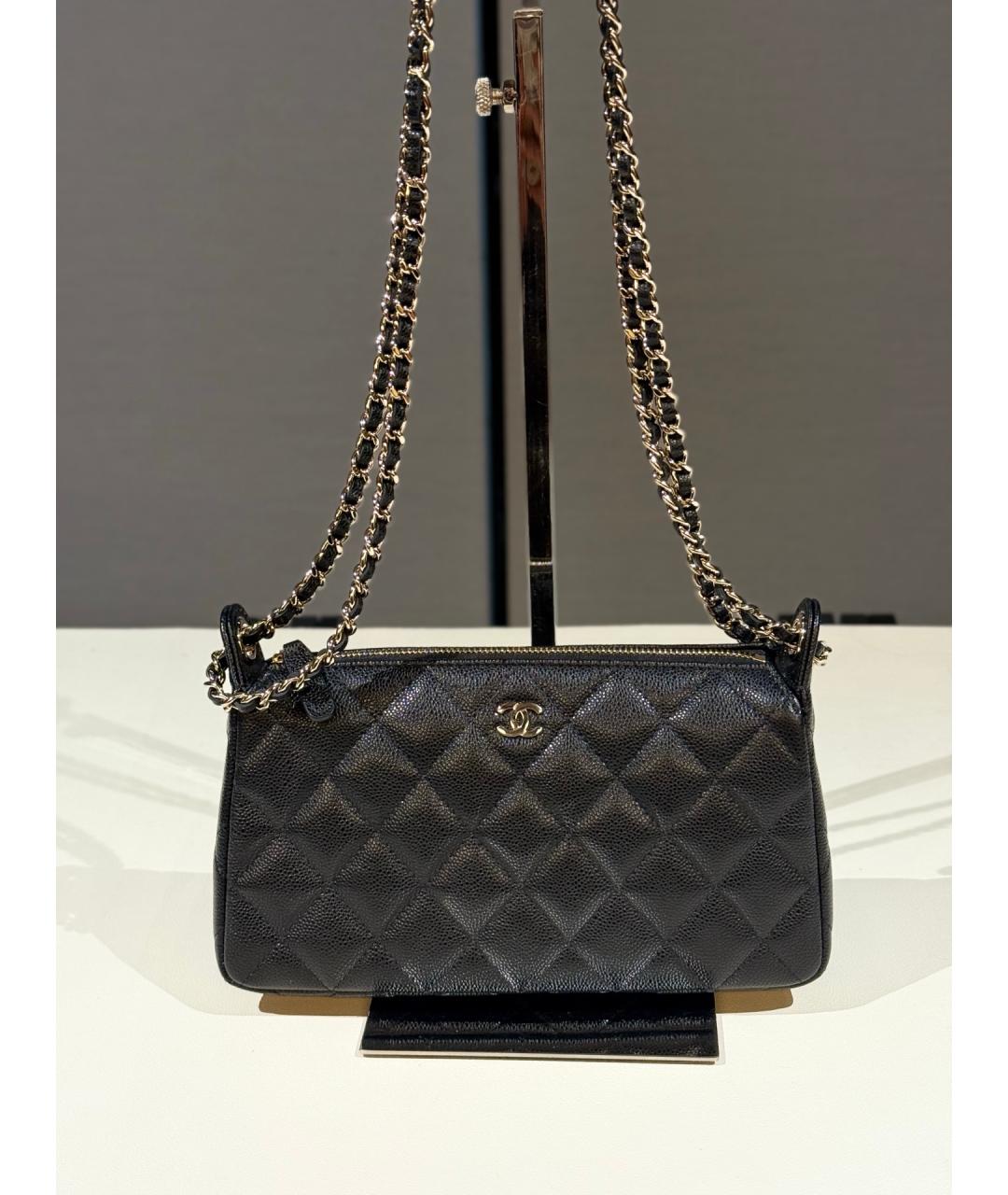 CHANEL Черная кожаная сумка через плечо, фото 2
