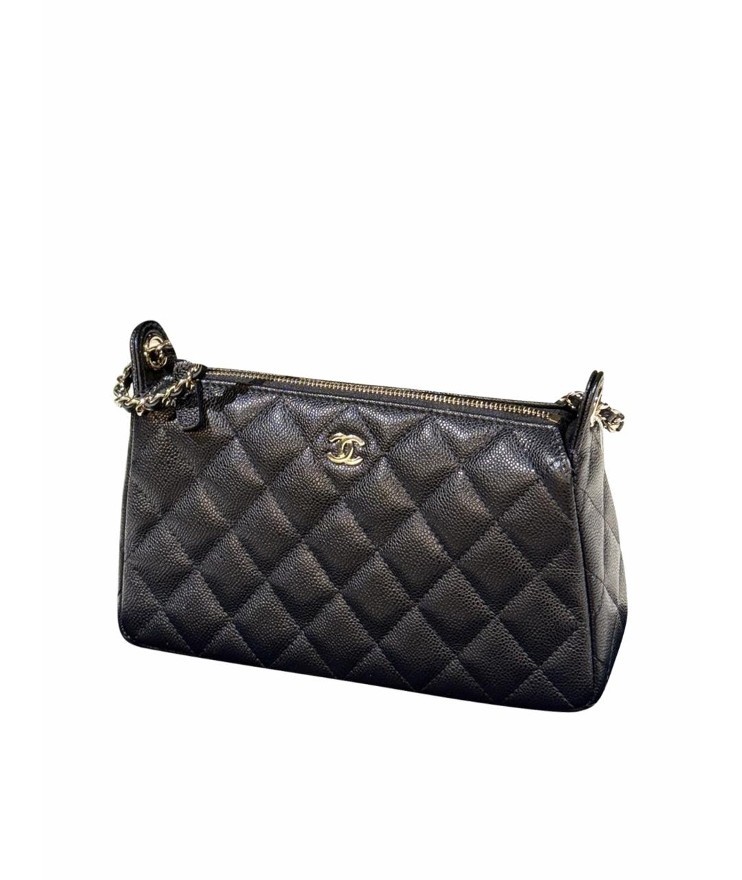 CHANEL Черная кожаная сумка через плечо, фото 1