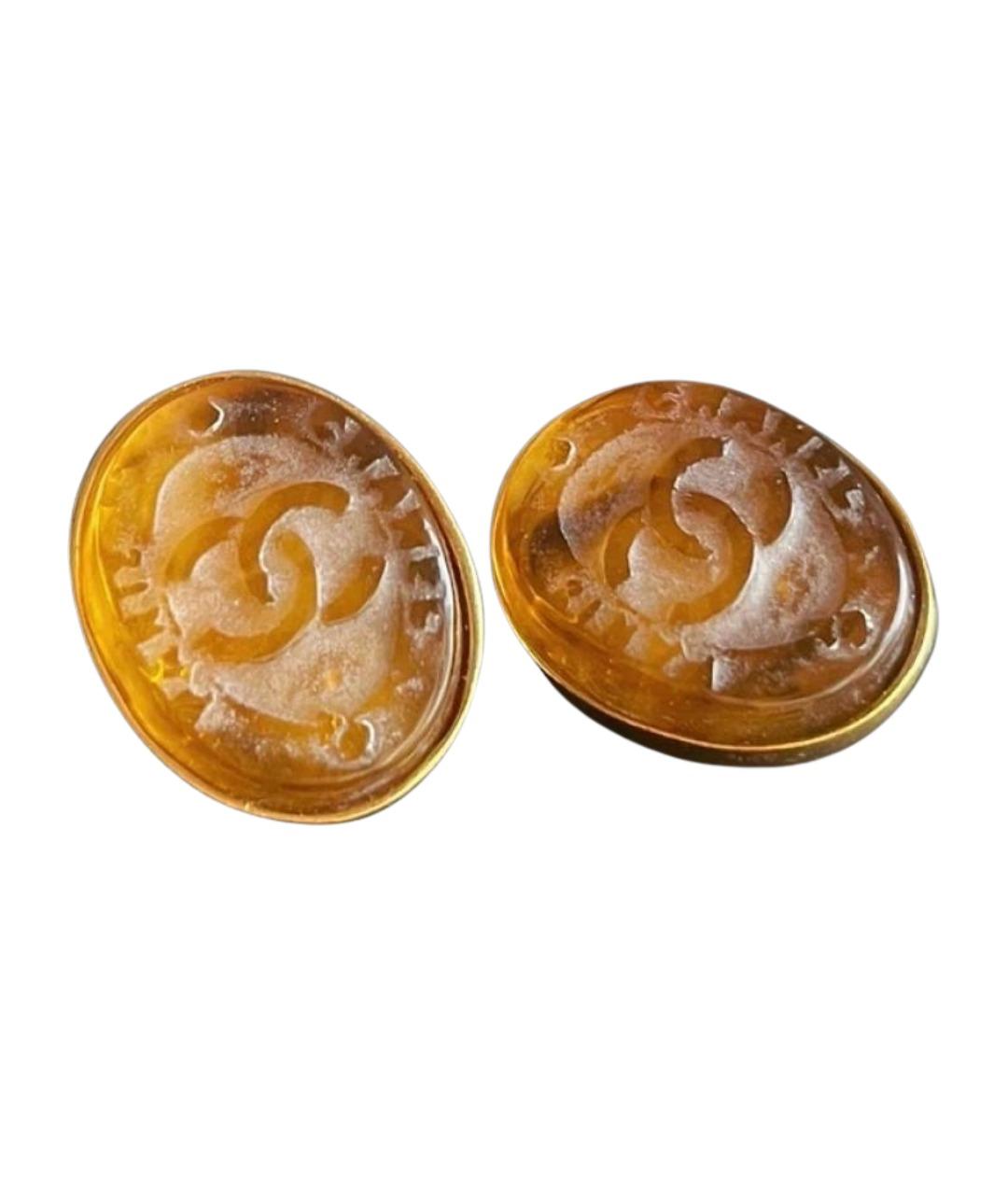 CHANEL Оранжевое металлические клипсы, фото 1