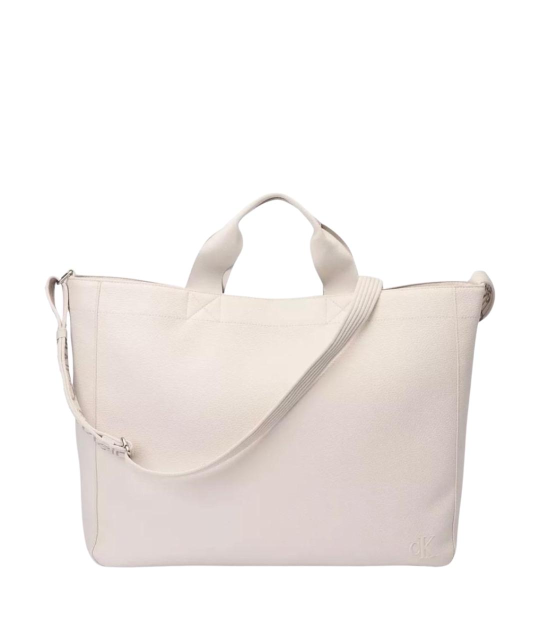 CALVIN KLEIN Бежевая сумка тоут из искусственной кожи, фото 1