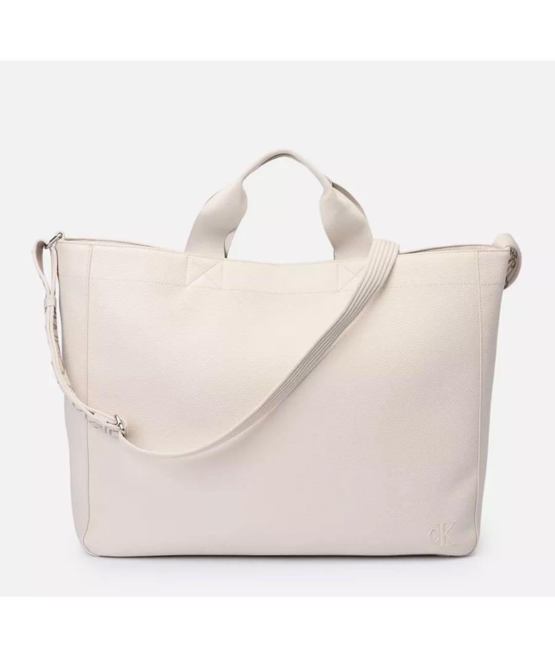 CALVIN KLEIN Бежевая сумка тоут из искусственной кожи, фото 3