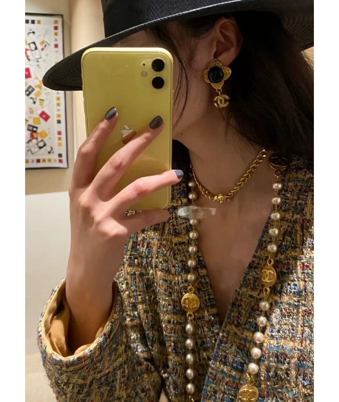 CHANEL Золотые металлические клипсы, фото 4