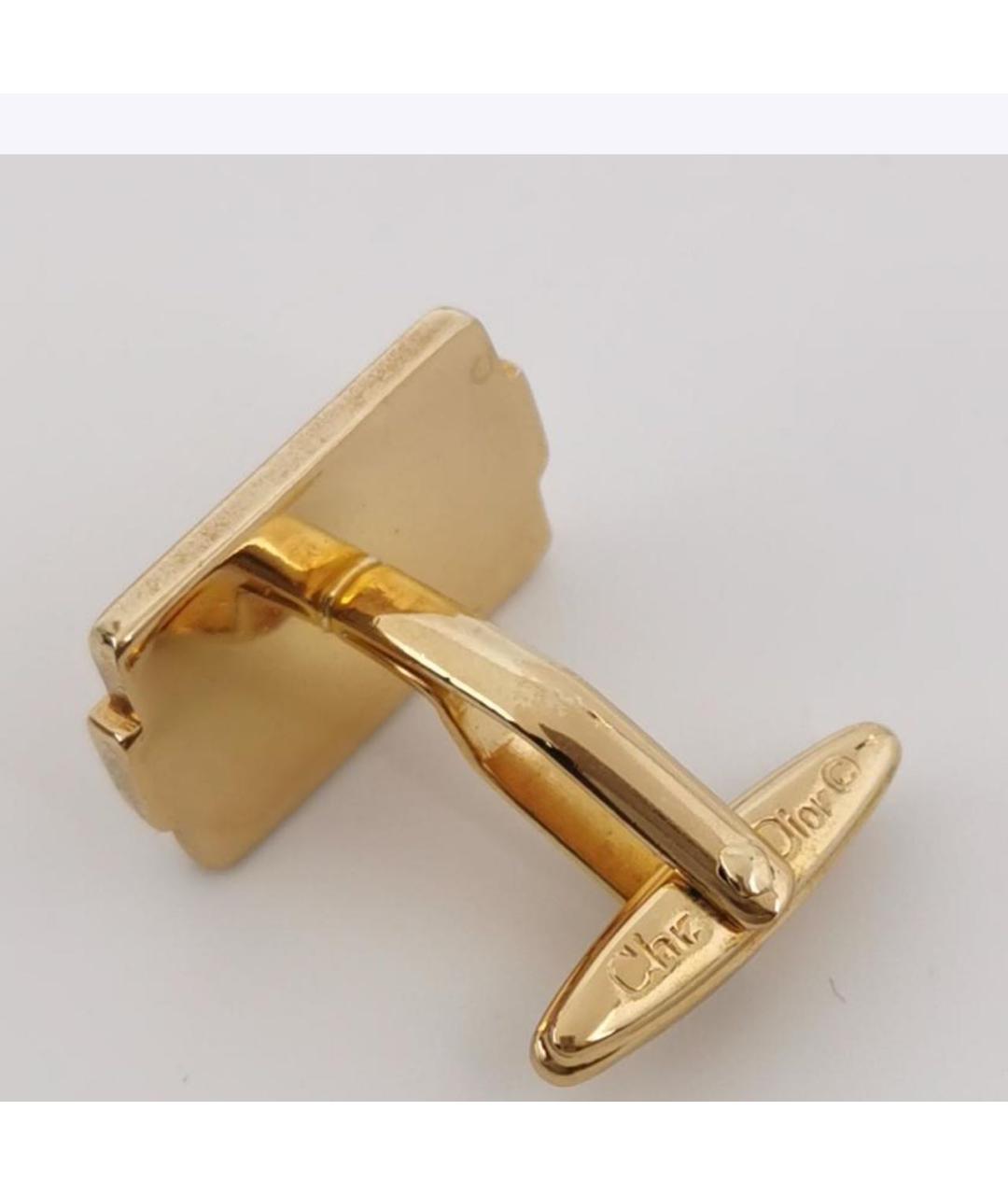 CHRISTIAN DIOR Золотые металлические запонки, фото 4