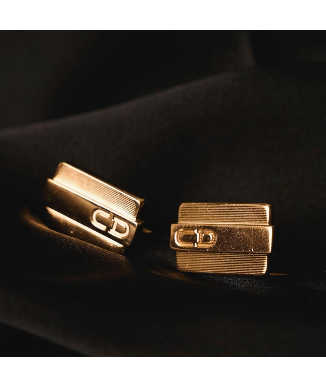 CHRISTIAN DIOR Золотые металлические запонки, фото 5