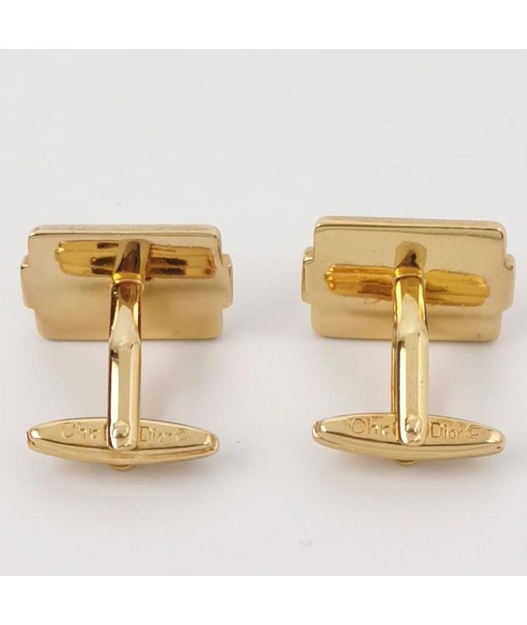 CHRISTIAN DIOR Золотые металлические запонки, фото 3