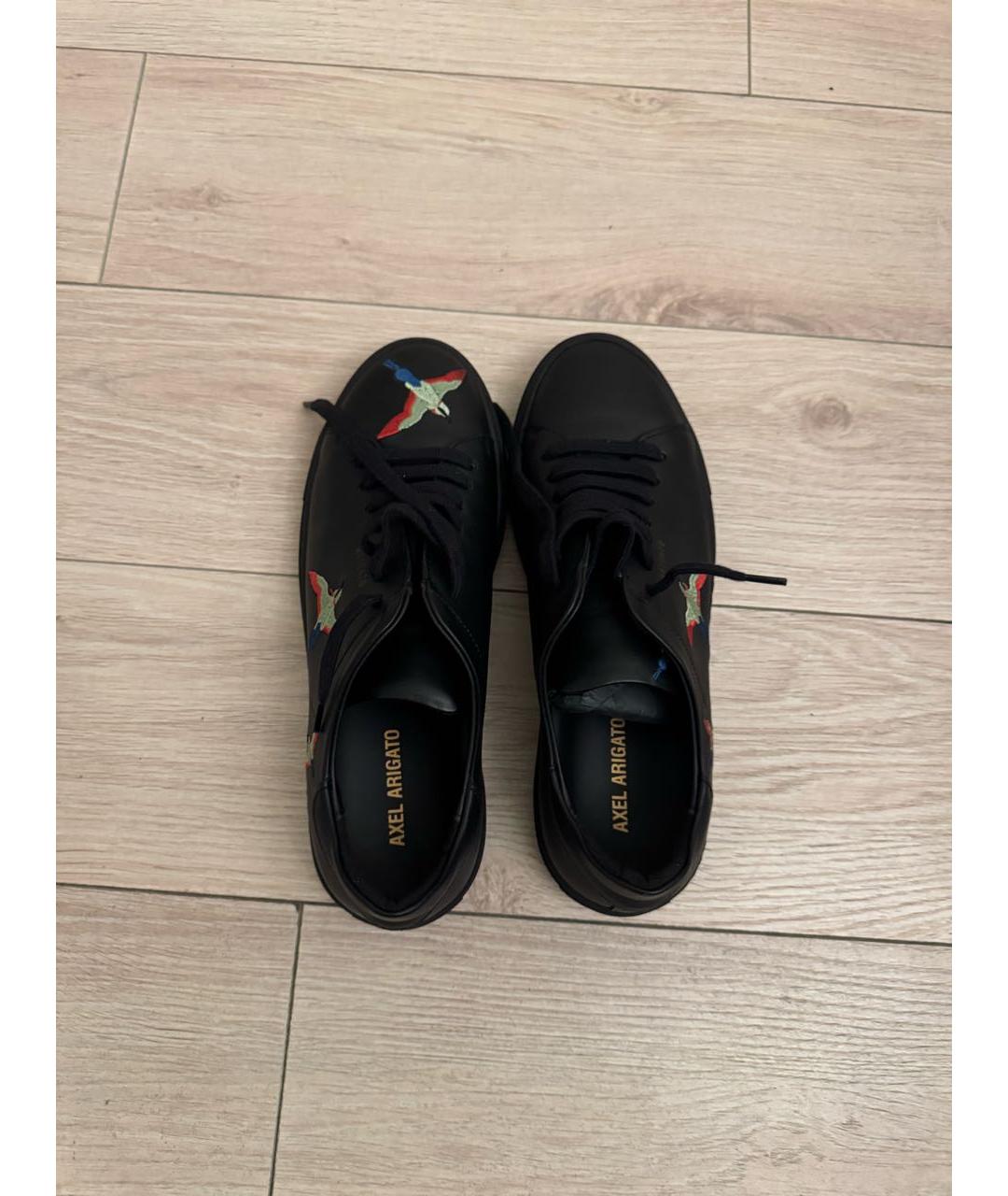 AXEL ARIGATO Черные кожаные низкие кроссовки / кеды, фото 3