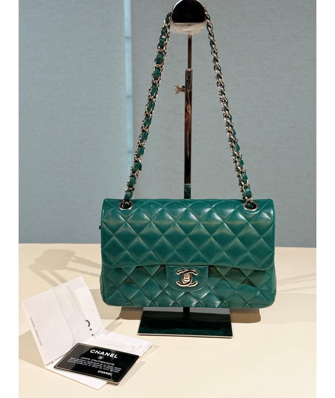 CHANEL Зеленая кожаная сумка через плечо, фото 10