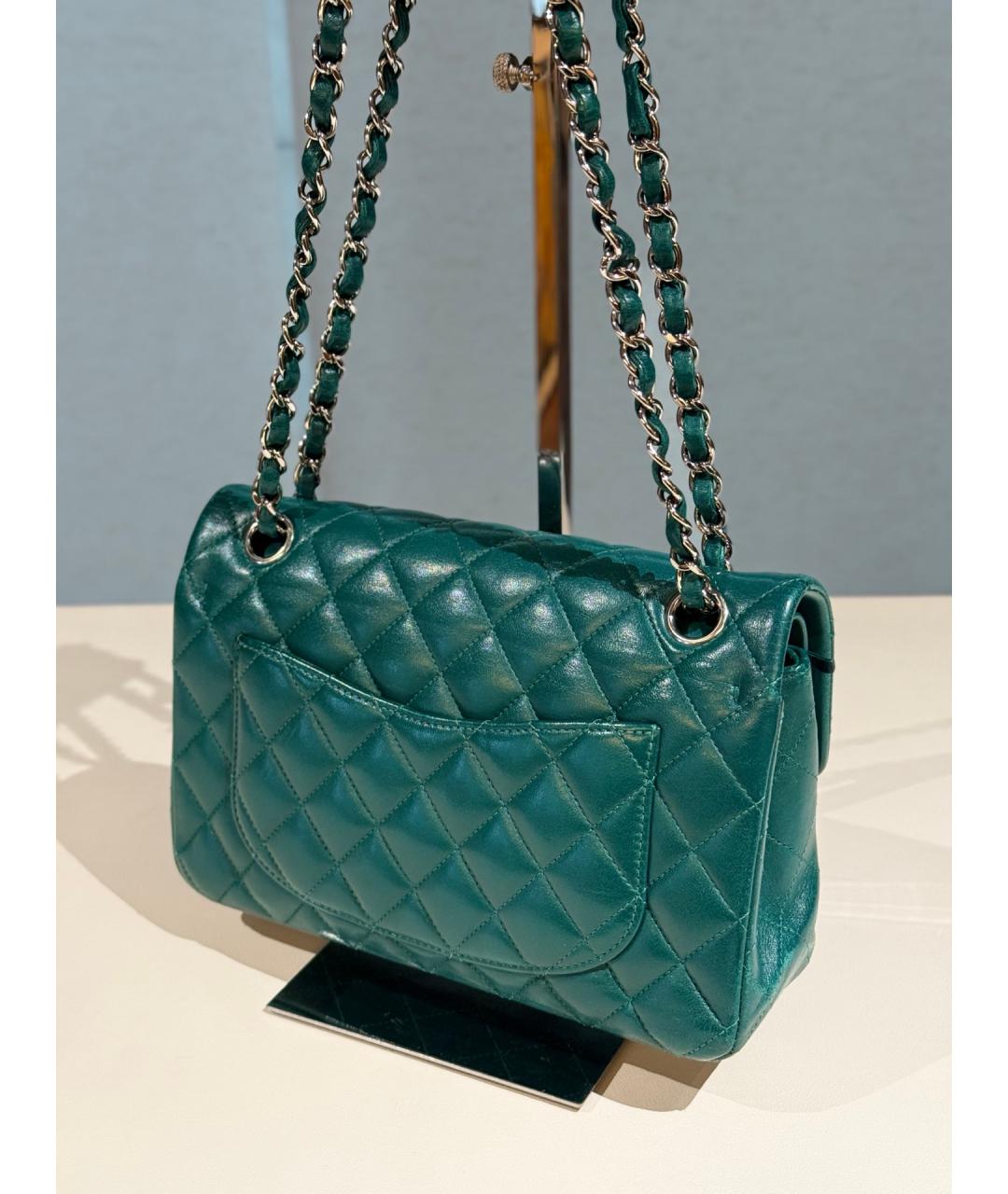 CHANEL Зеленая кожаная сумка через плечо, фото 6