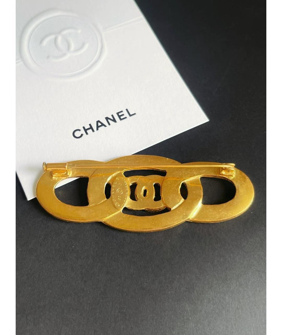 CHANEL Белая металлическая булавка / брошь, фото 2