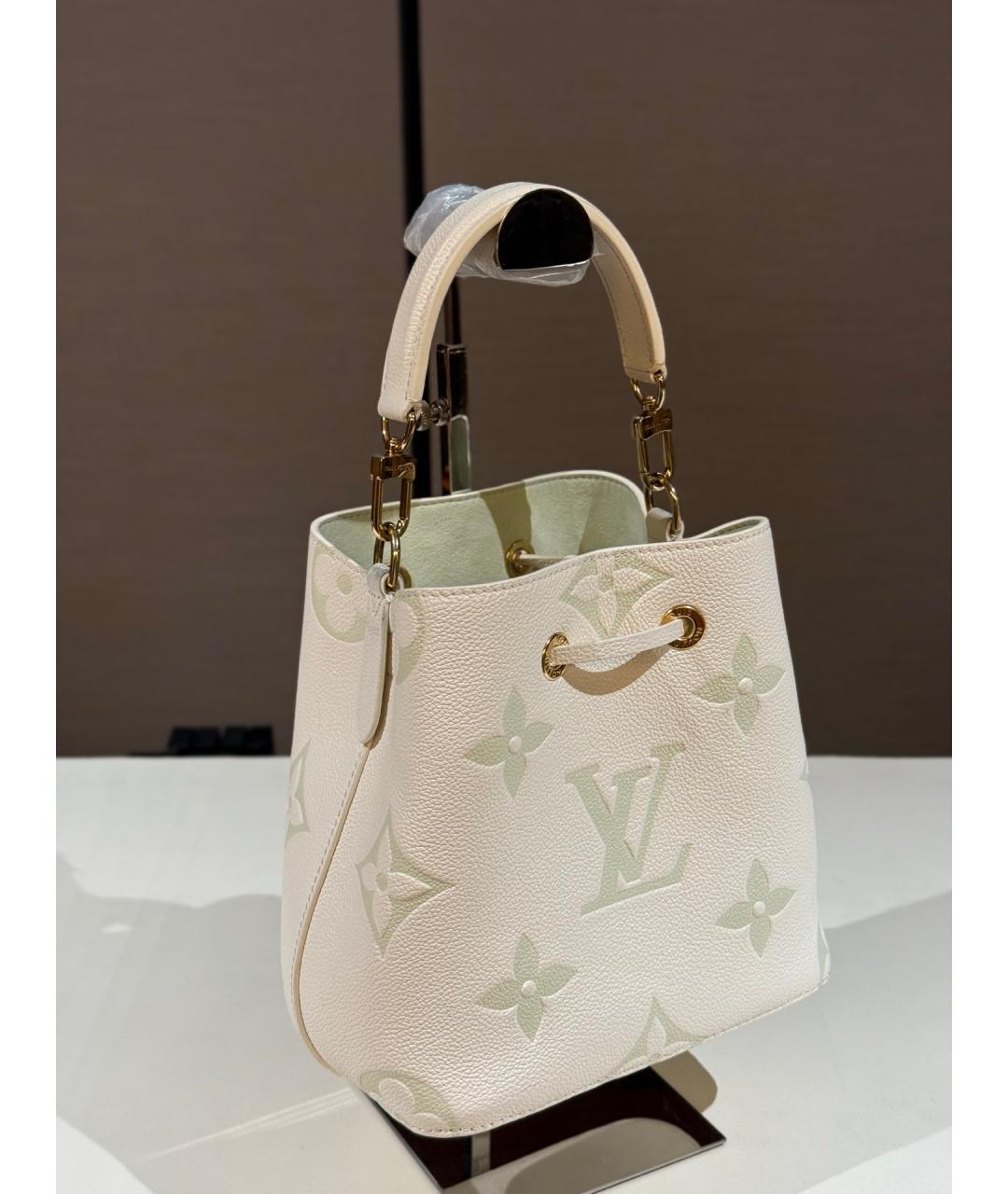 LOUIS VUITTON Бежевая кожаная сумка тоут, фото 7