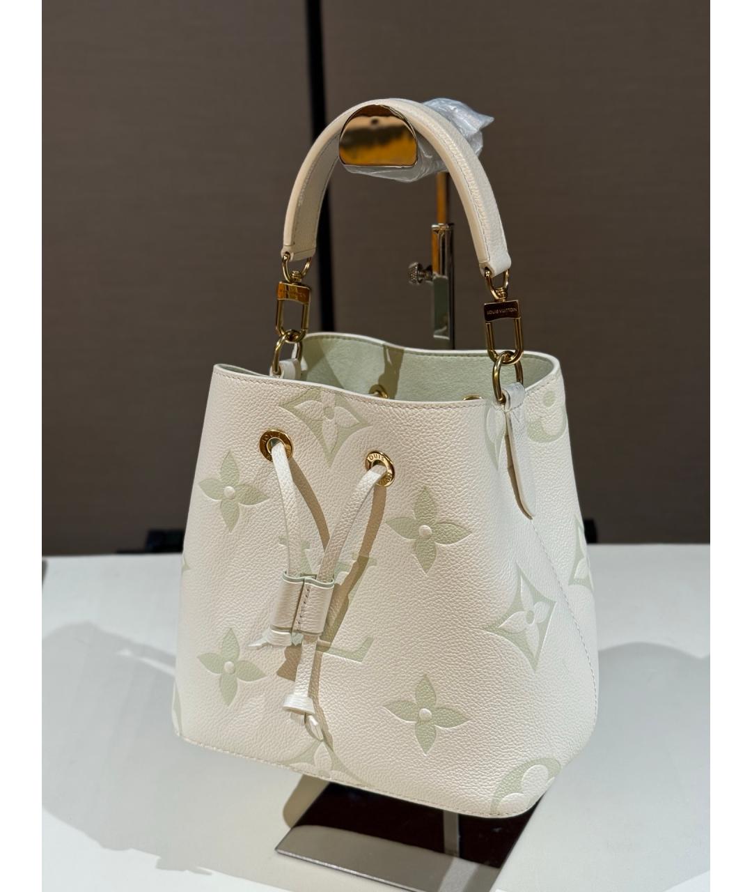 LOUIS VUITTON Бежевая кожаная сумка тоут, фото 3