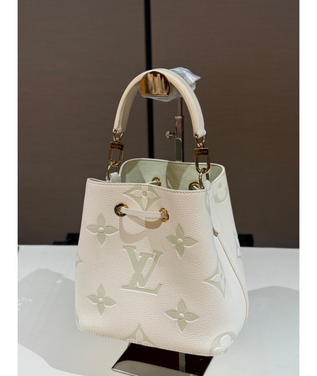 LOUIS VUITTON Бежевая кожаная сумка тоут, фото 6