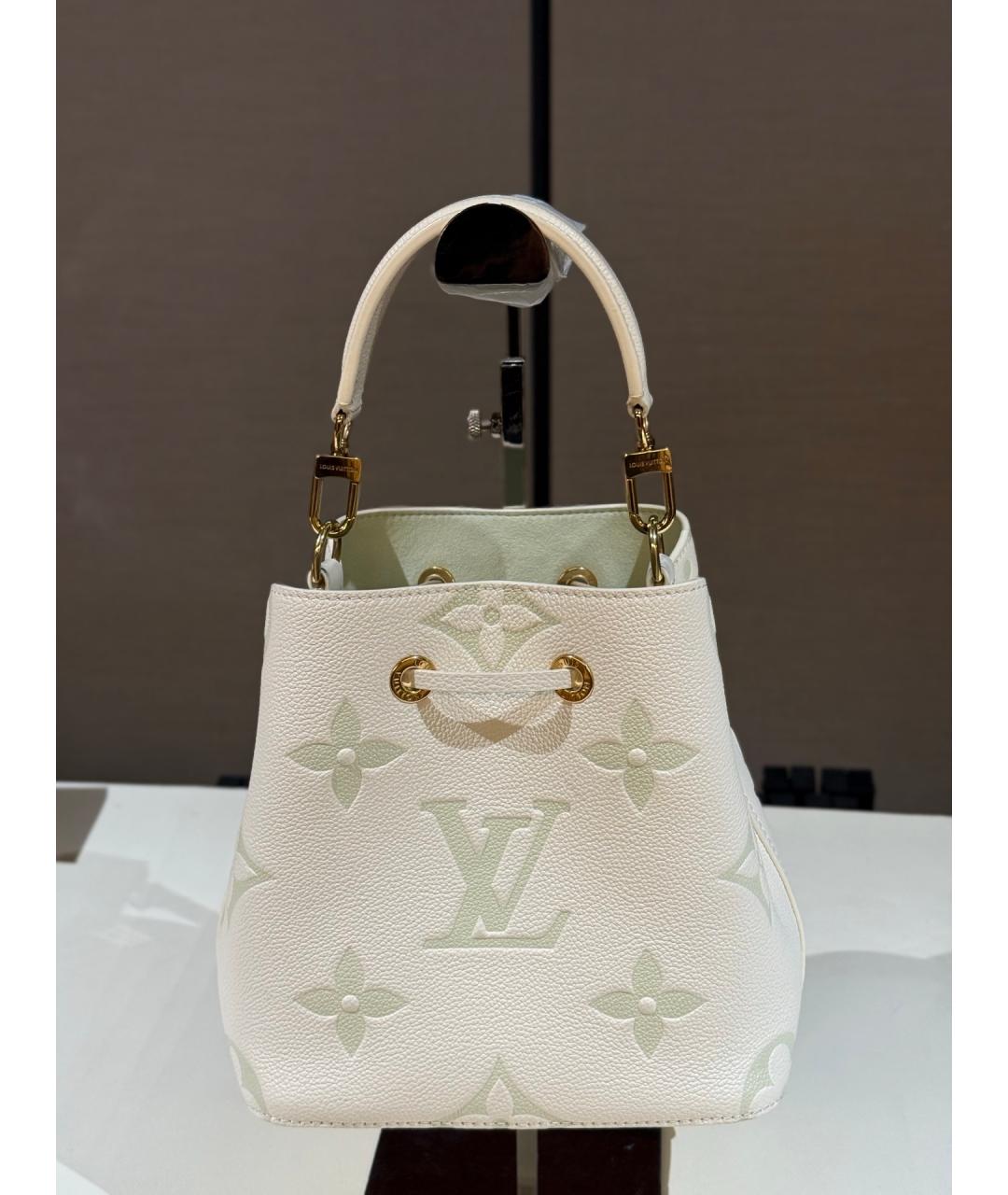 LOUIS VUITTON Бежевая кожаная сумка тоут, фото 5