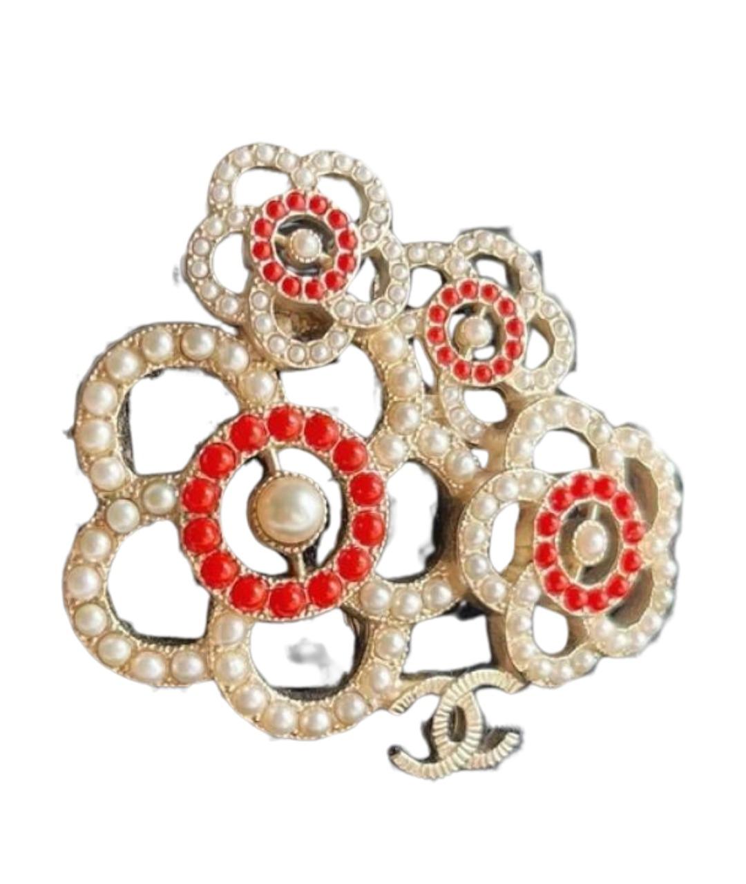 CHANEL Золотая металлическая булавка / брошь, фото 1