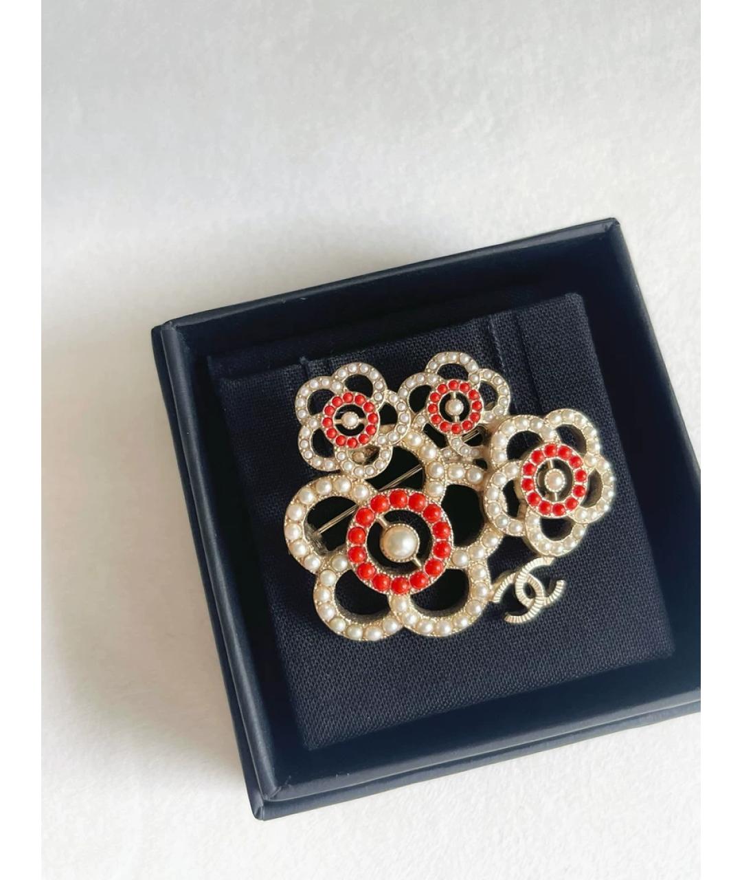 CHANEL Золотая металлическая булавка / брошь, фото 3